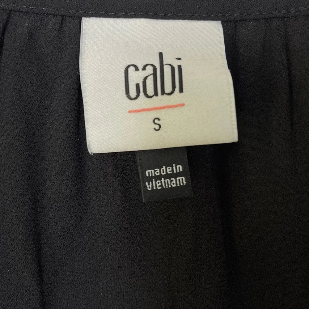 CAbi‎ Black Round Trip Blouse #4338 Long Sleeves Size Small - Picture 2 of 10